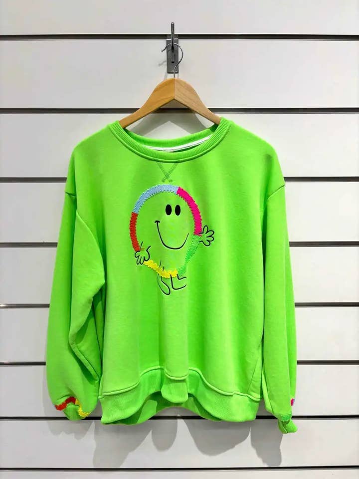 Chilli Girl Collection – wholesale Sweatshirt - Dam – Sweatshirt med rund hals och smileymotiv