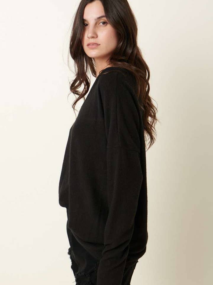 mittoshop - Wholesale Gebreide top - Dames - T10222-GEBORSTELD HACCI GEBREIDE TOP MET V-HALS1