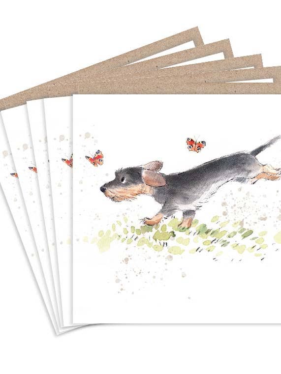 Notecard packs - 5 cards with envelopes - Sausage - EPACK02 for wholesale by Paper Shed Design Ltd