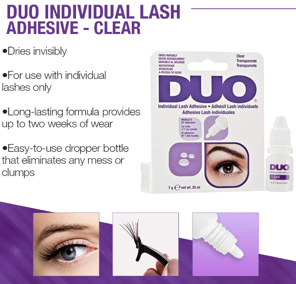 Majestic Wholesale - Vendita all'ingrosso Applicatori di ciglia finte - DUO Colla per Ciglia Finte Individuali Trasparente Confezione da 62