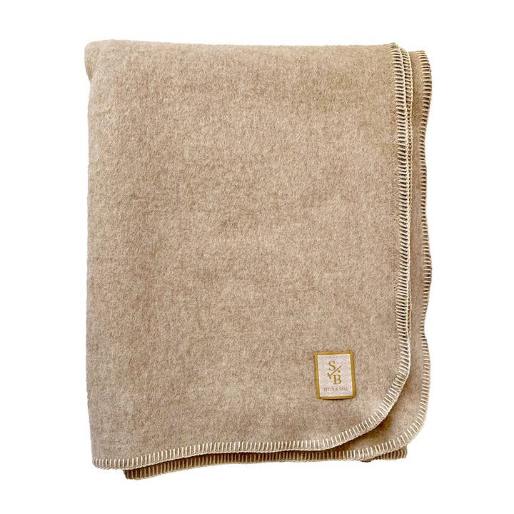 Double Faced Alpaca Throw with Whipstitch for wholesale by Stick & Ball