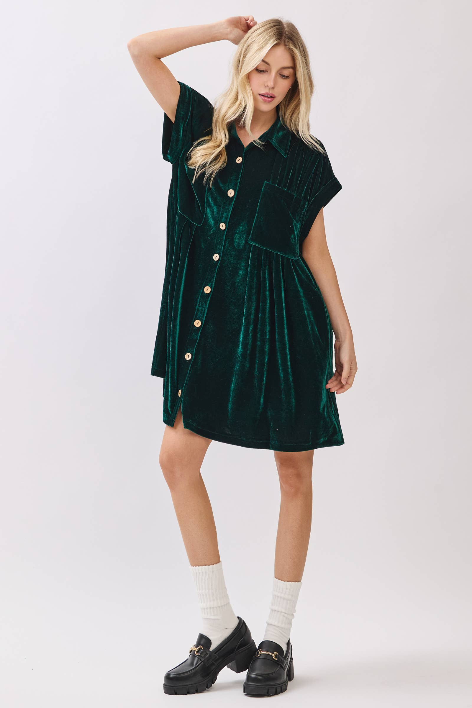 Sewn and Seen - Vente Robe – femme - Robe plissée en velours19