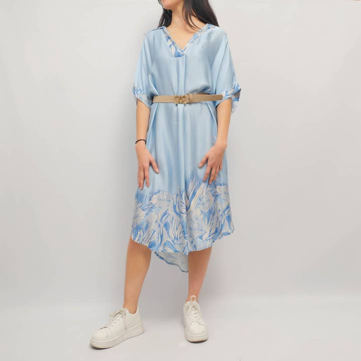 Cecile Wang - Vente Robe – femme - Robe en satin imprimé motif floral KD6917VS-47