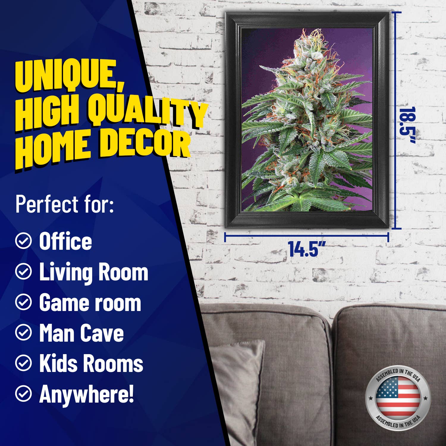 Lentics - Wholesale Poster - Marijuana Weed Plant Framed Poster Print 3D Trippy Art2