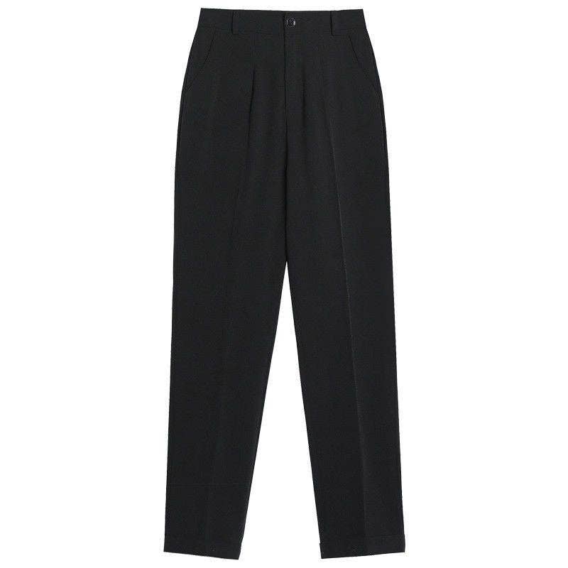 Sheer Trend - Wholesale Pants - Women's - High-Waisted Black Formal Trousers With Stretch6