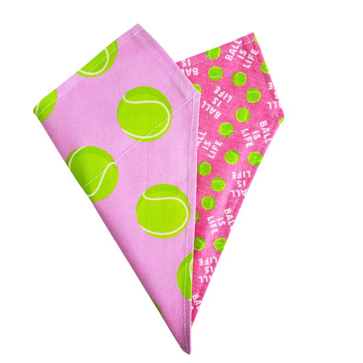 Charlie & the Hound - Wholesale Pet Bandana - Dog - Pink Ball Is Life - Reversible Dog Collar Bandana