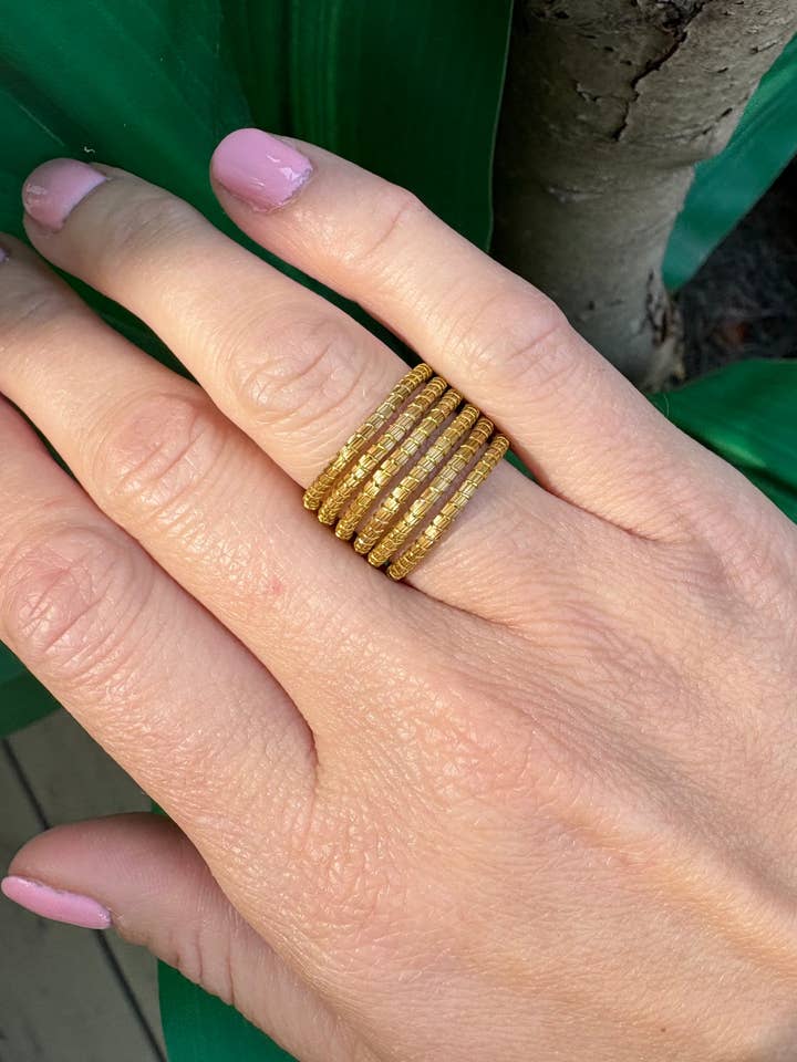 Eternity Ring - Golden Grass Capim Dourado Spiral Ring for wholesale by Aqua Brasil LLC