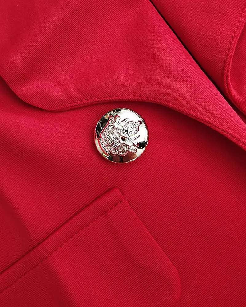 Fashion Combination - Wholesale Top & Skirt Set - Women's - shawl collar double breasted blazer pants set8