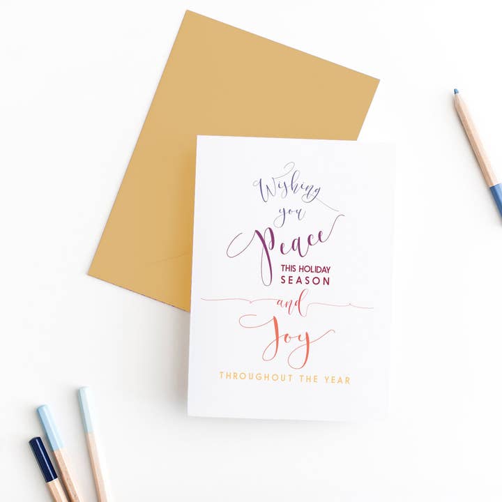 Vrolijke kerstgroeten voor vrienden | ik wens je vrede voor wholesale door Smiles By Megan | Zatetic Studios, LLC