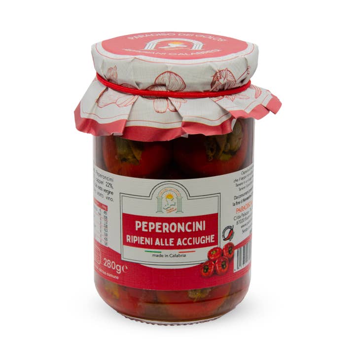 Peppers stuffed with anchovies - 280g for wholesale by Paradiso dei Golosi Srl