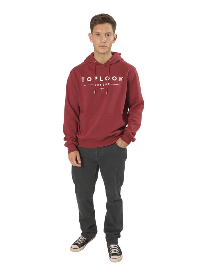 Mens Pullover Hoodie Regular Fit Sweatshirt - Burgundy for wholesale on Faire2