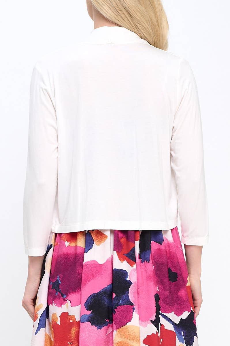 Off White Made in USA Modal Open Front Bolero Cardigan for wholesale on Faire3