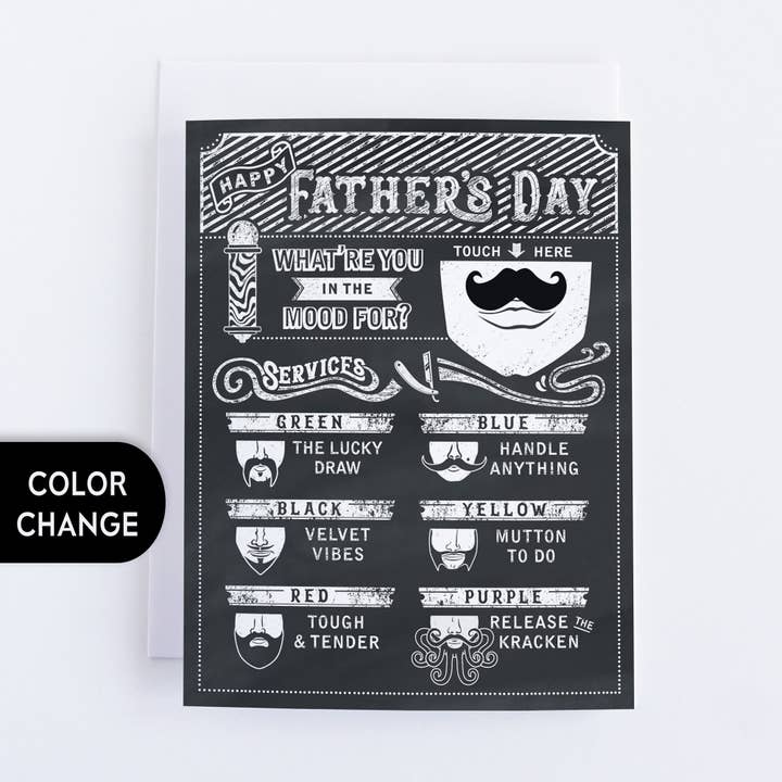 Father's Day Color Changing Mustache Card for wholesale by Eye See Magic