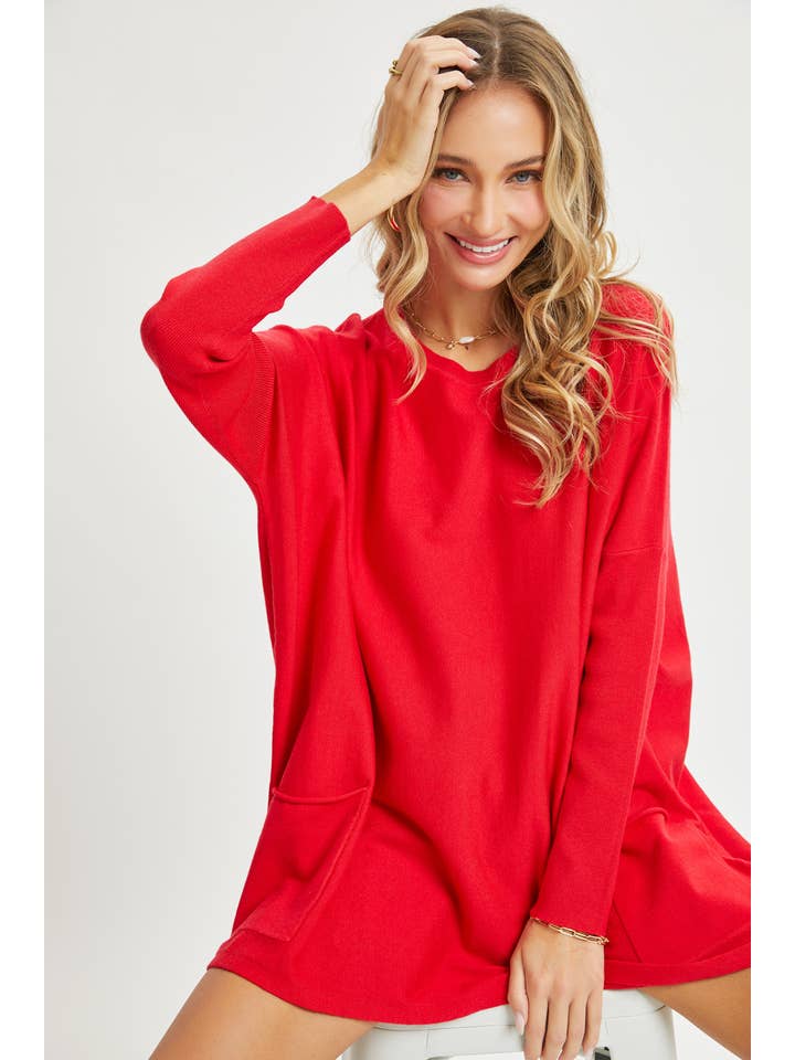 Sweet Lovely by Jen - Vendita all'ingrosso Maglia larga - Donna - MAGLIONE A GIROCOLLO OVERSIZE/VESTIBILITÀ AMPIA60