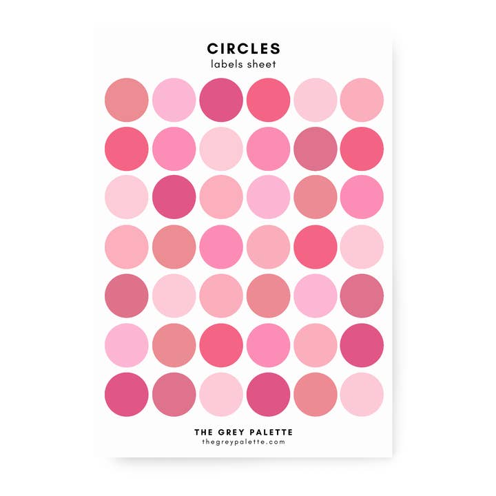 Pink Circles Sticker Sheet for wholesale by The Grey Palette