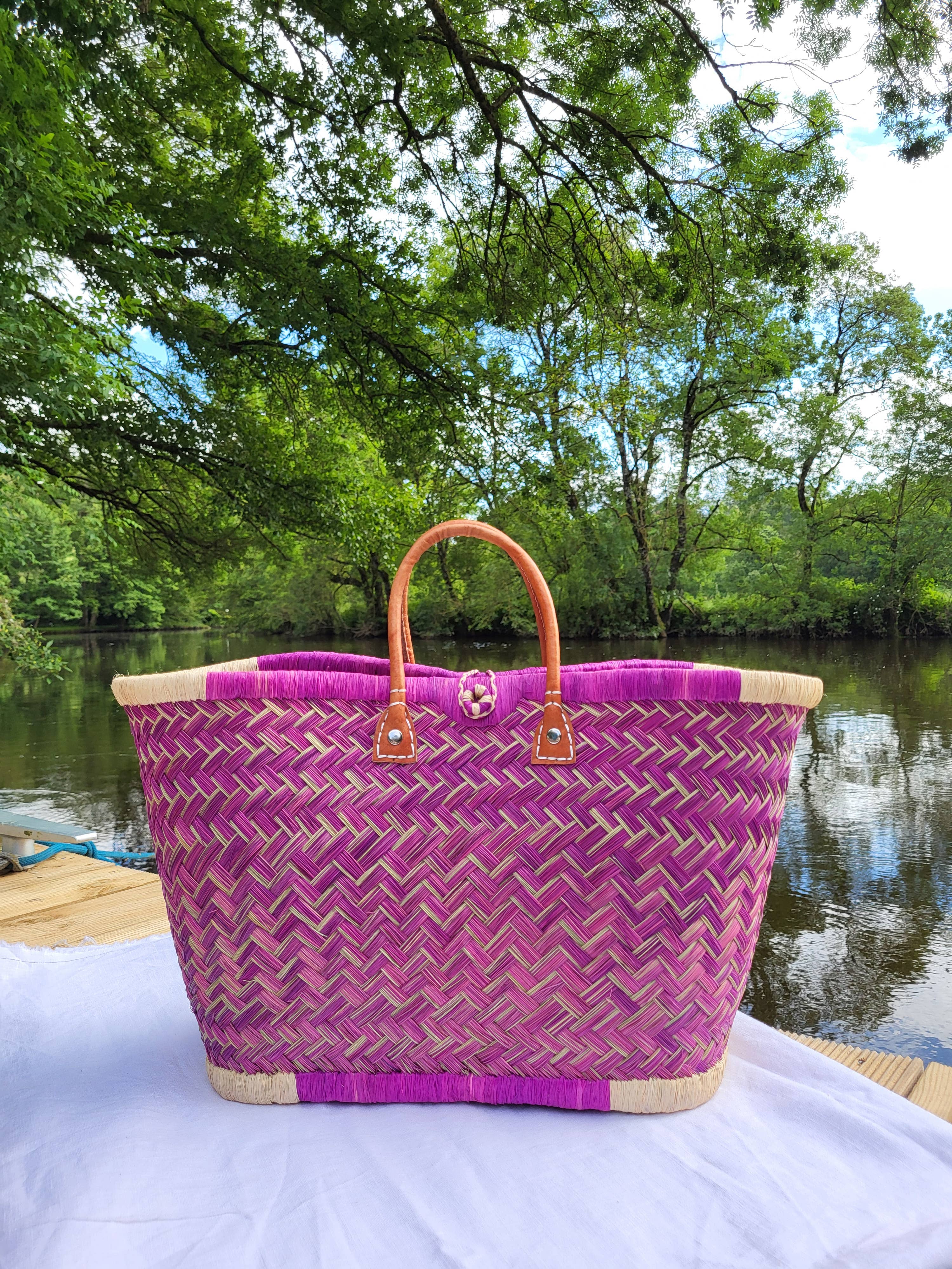 Nature et Fibre - Vente Sac de plage - Paniers artisanaux colorés en fibres naturelles5