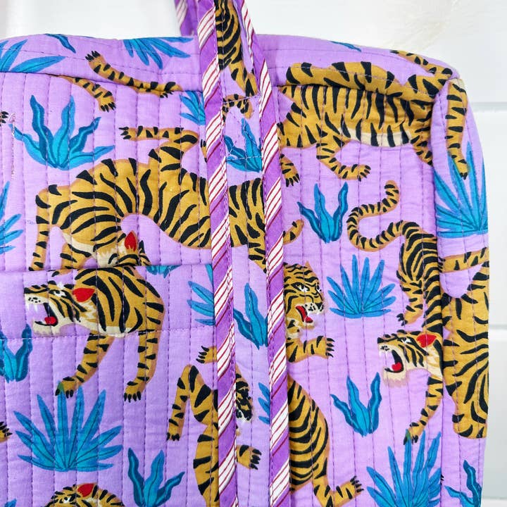 Folklore Couture - Wholesale Weekender Bag - Women's - Quilted Duffle Bag | Weekender Travel Overnight Bag | Tigers2