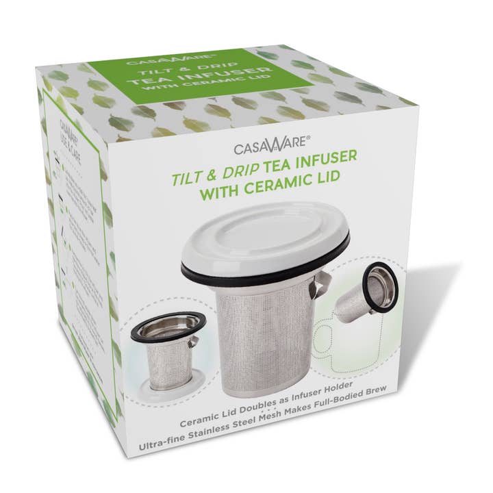 CasaWare - Wholesale Tea Strainer/Infuser - Tilt & Drip Tea Infuser 2Pc Set