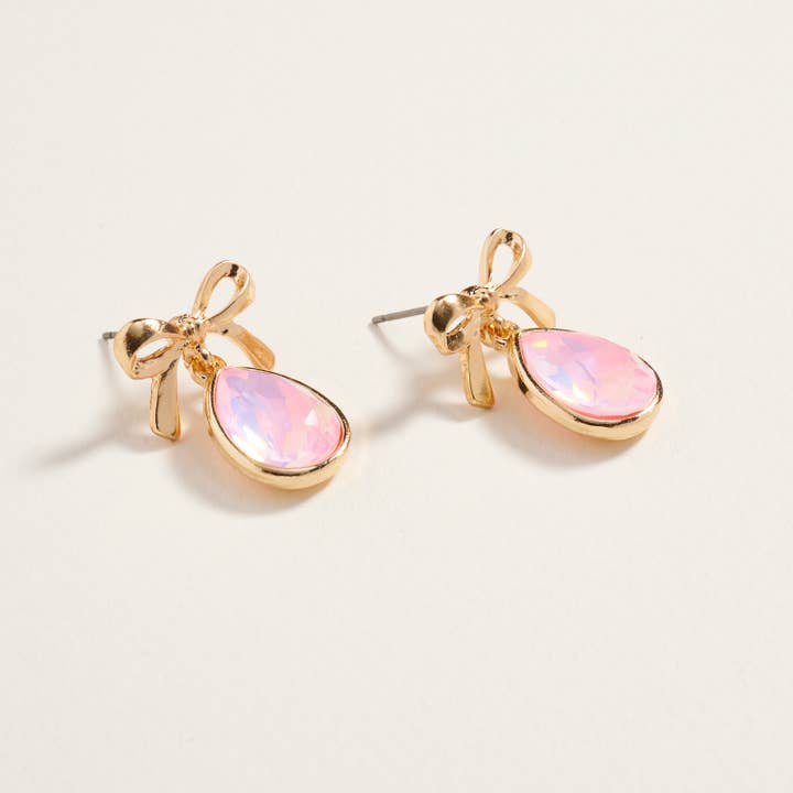Designature New York - Wholesale Dangle Earrings - Teardrop Rhinestone with Metal Bow Post Earrings7