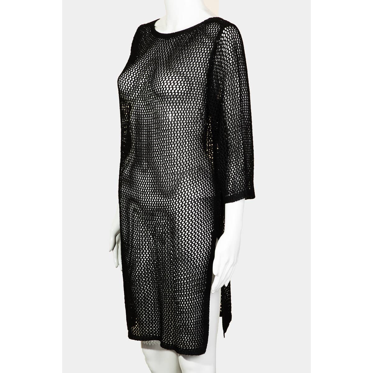 Collections by Fame Accessories - Wholesale Swim Cover Up - Women's - Long Sleeve Fishnet Cover Up3