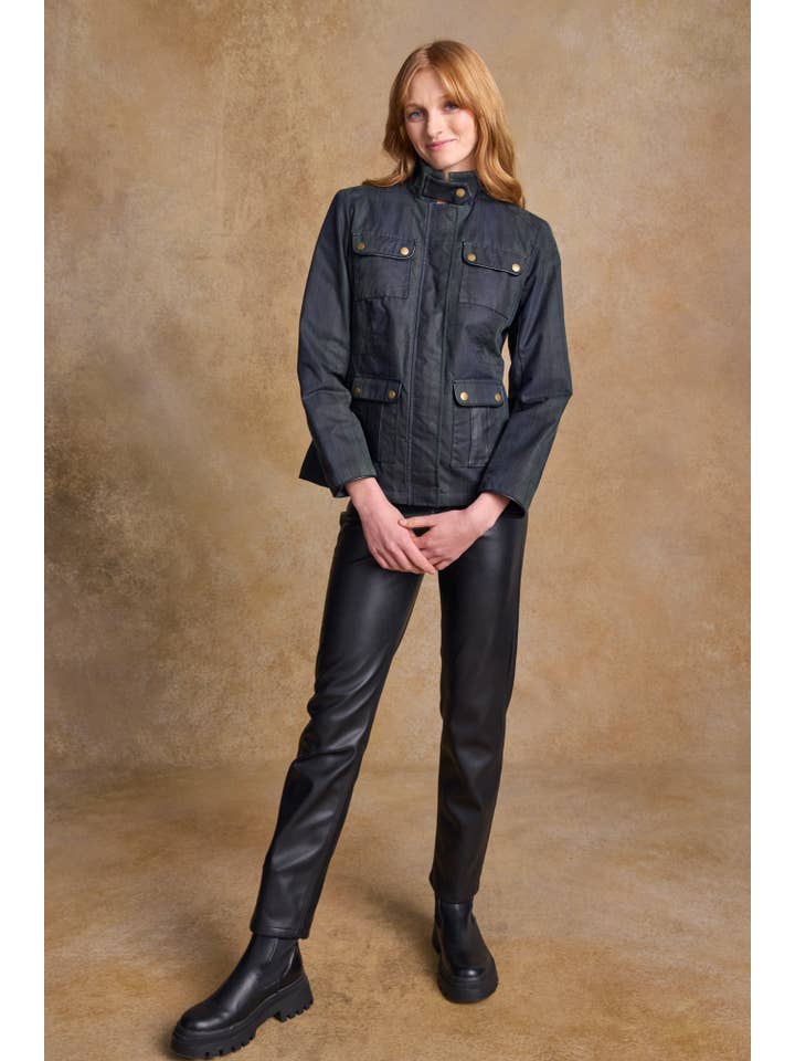 Jack Murphy Clothing - Wholesale Jacket - Women's - Cara Utility Wax Jacket - Blackwatch5