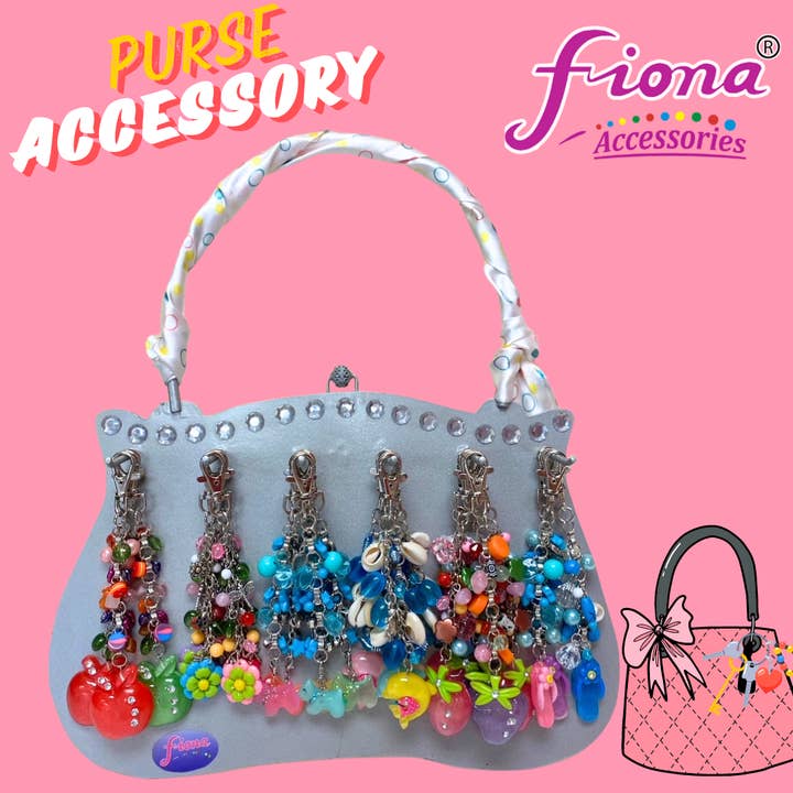 Pung tilbehør Farverig frugtblomst 48stk tællerskærm for engroshandel hos Fiona Accessories