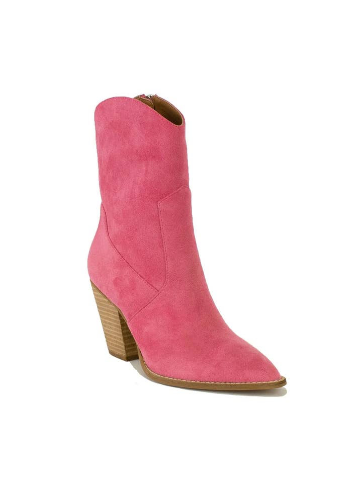 FUCHSIA Beast Fashion Women Chunky Heel Pointed Toe Western Boots for wholesale on Faire