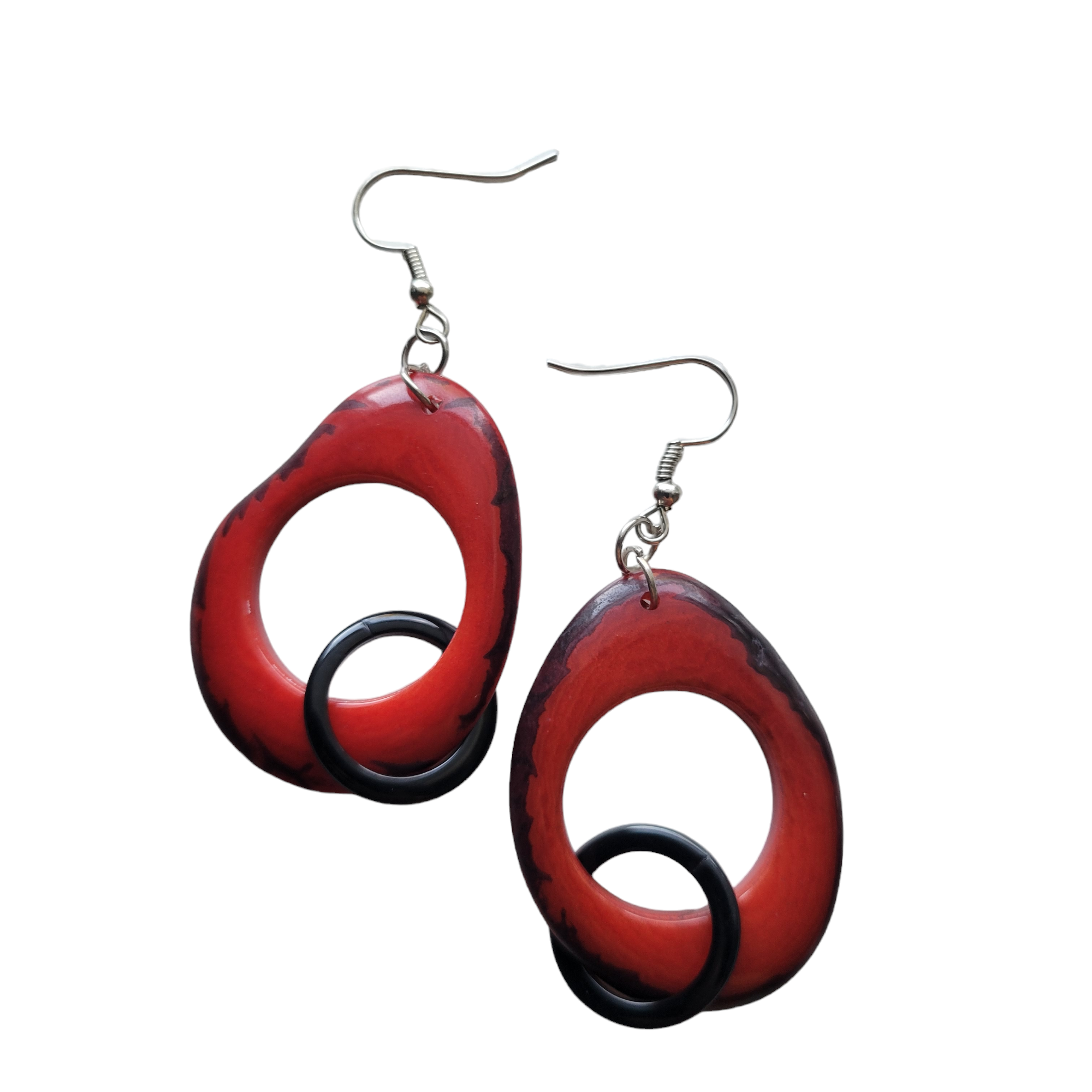 Organic jewelry by Allie - Vendita all'ingrosso Orecchini pendenti - Orecchini pendenti in tagua Hoops & rings0