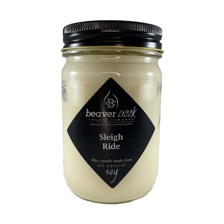 Sleigh Ride 10 oz Soy Candle for wholesale by Beaver Creek Candle Company