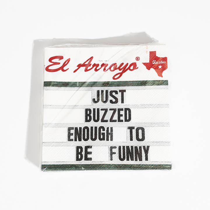 El Arroyo - Wholesale Disposable Napkin - Cocktail Napkins (Pack of 20) - Buzzed Enough