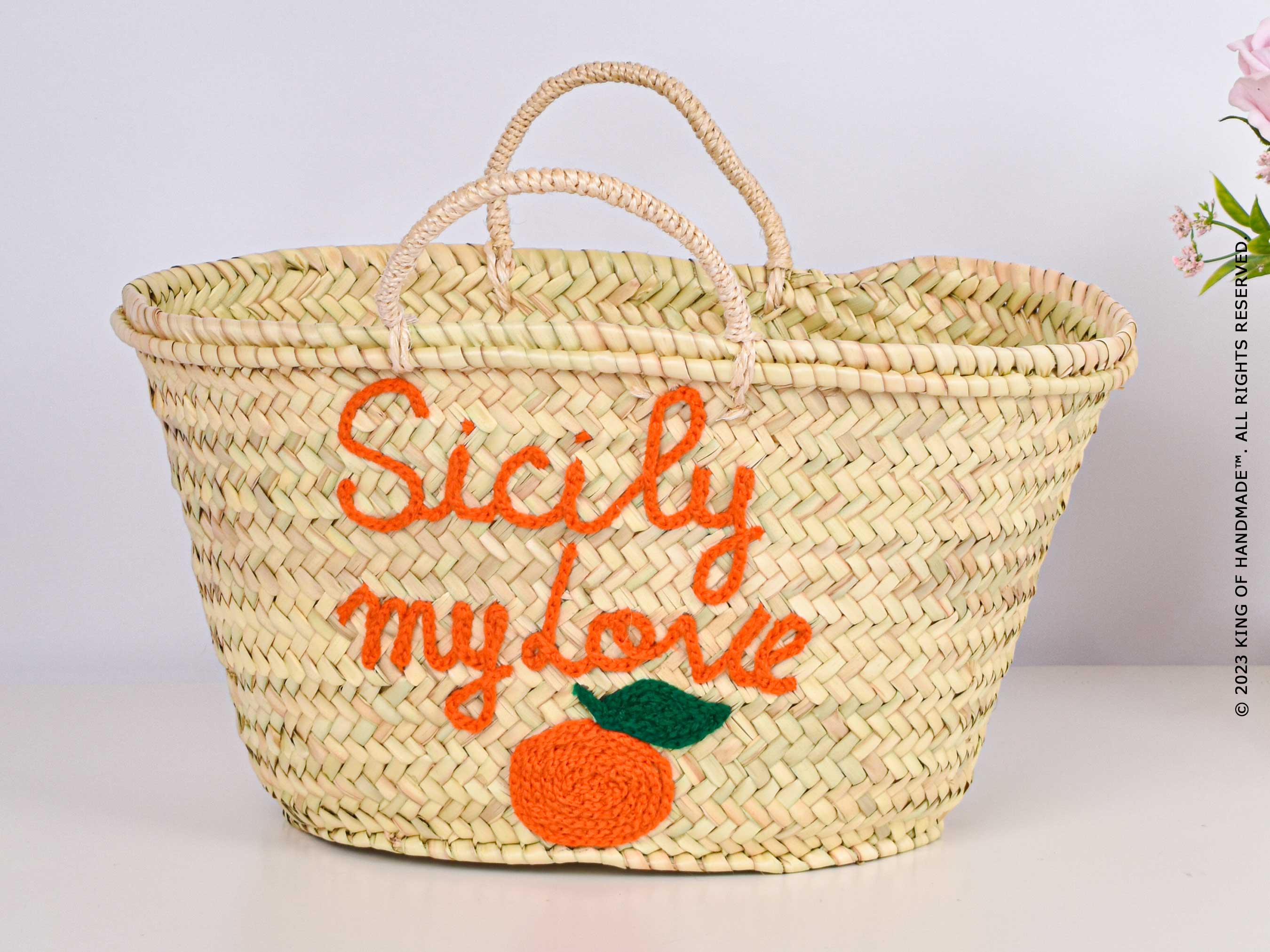 King Of Handmade – Saco de praia por atacado – Bolsa de Verão com Motivo - Tote de Praia Única - Cesto de palha2