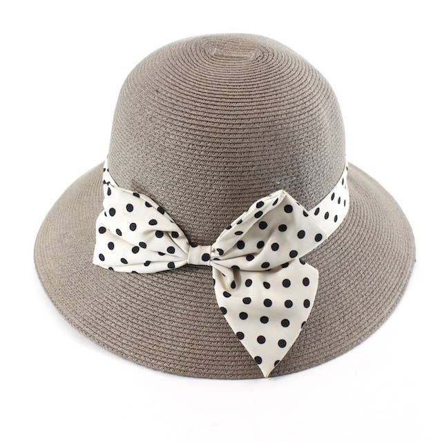 Pretty Persuasions - Wholesale Straw Hat - Women's - H24003 Sweet Sky Straw Hat w/Bowtie3