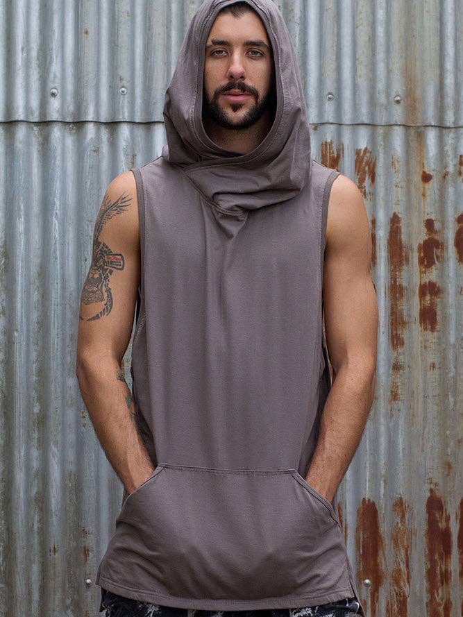 IDIS - Wholesale Tank Top - Men's - Hooded Tank - Grey1