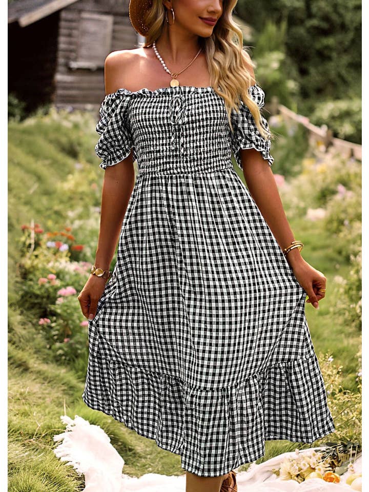 NAOMI & CO PTY LTD - Wholesale Dress - Women's - Gypsy At Heart Dress - Black Gingham