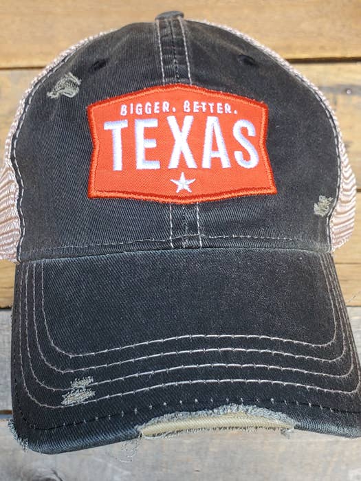 !Hats Bigger, Better, Texas for wholesale by Mason Jar Label