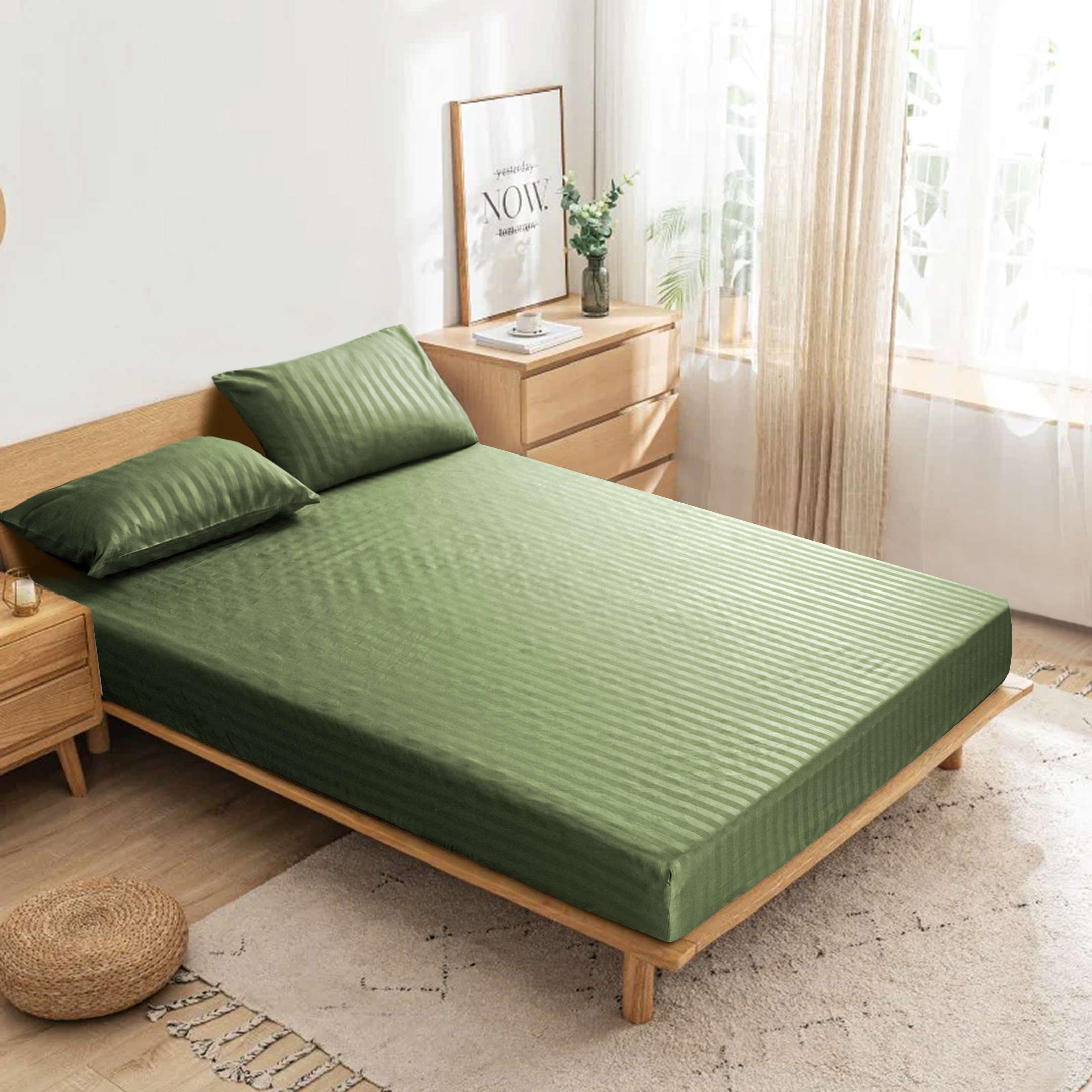 Cotton Passion - Wholesale Fitted Sheet - Satin Stripe Deep Pocket Fitted Sheets Deep Up to 25cm5