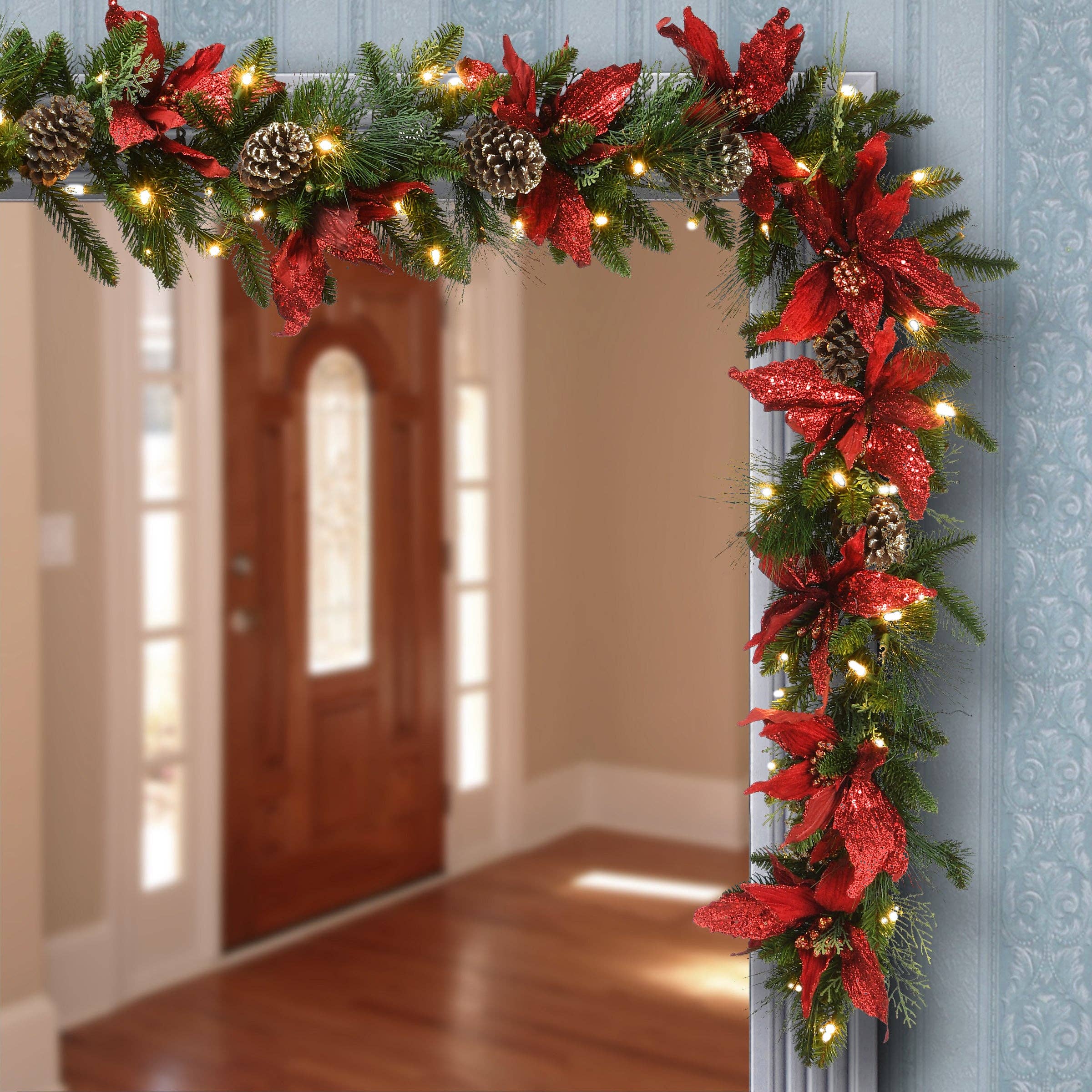 National Tree Company - Wholesale Bunting/Garland - 9 ft. Pre-Lit Decorative Collection Garland with Clear Lights, Plug-In2