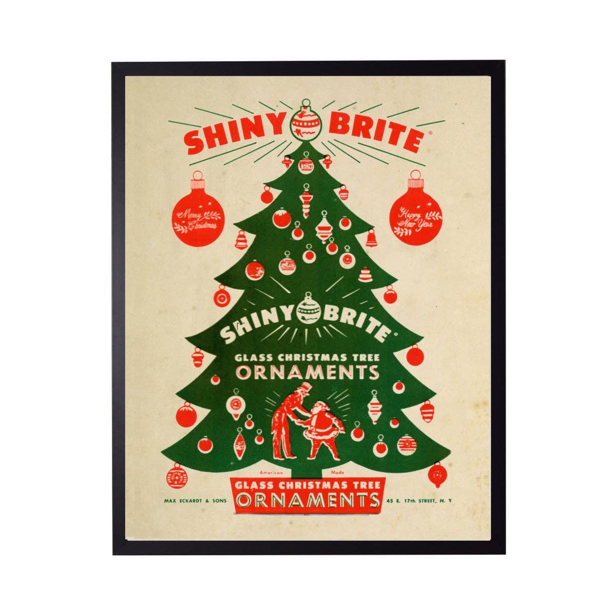 Antique Curiosities Inc – wholesale Art print – Vintage Shiny Bright Christmas Poster0