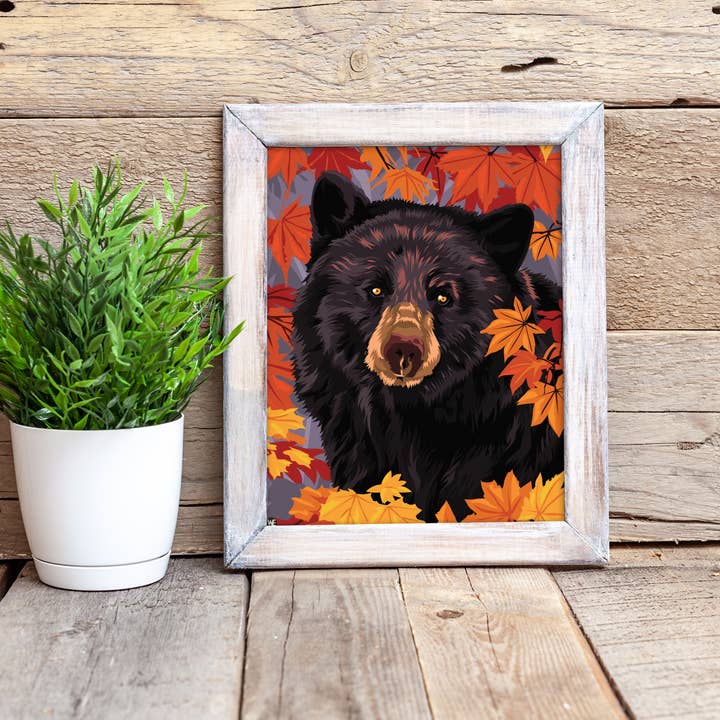 Impression d'art Ours noir 20x25 cm pour la vente par WE Travel Art