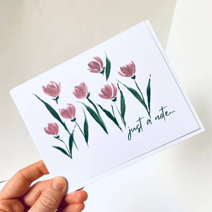 Atelier By Cat - Venta al por mayor Conjunto de papelería y tarjetas - Juego de papelería, blocs de notas y cajas de tarjetas simples con forma de tulipán7