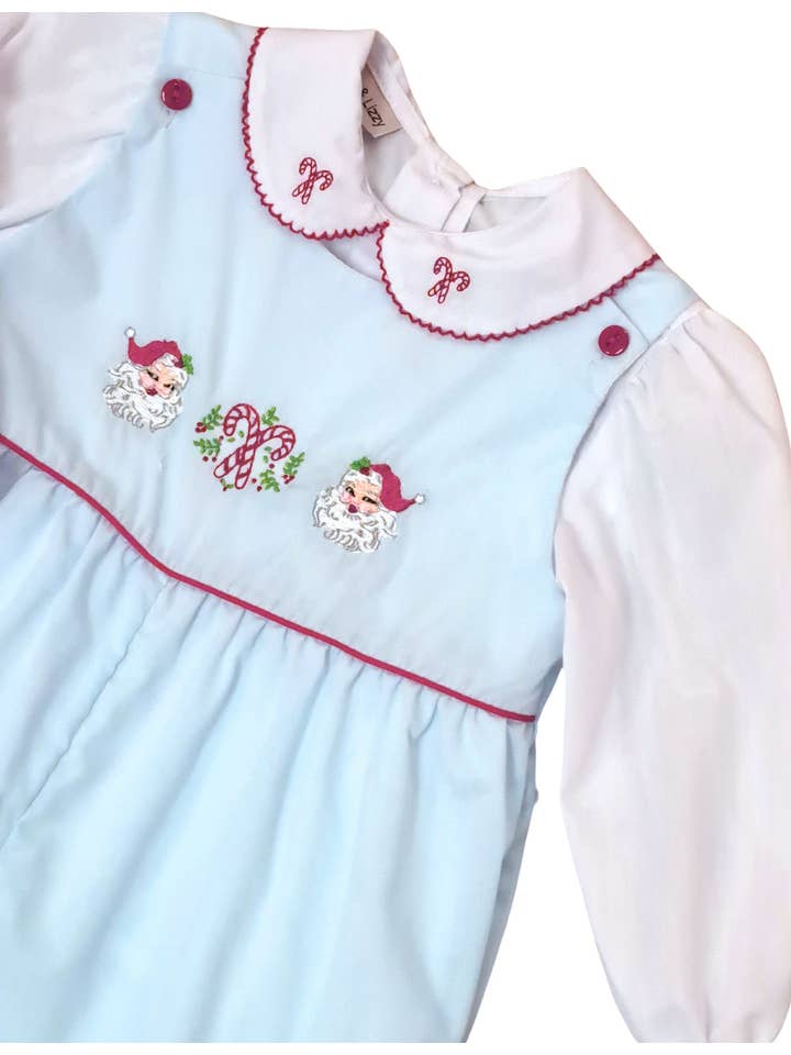 Marco and Lizzy - Wholesale Jumpsuit – Baby - Blue girls bubble set Santa Claus Collection1