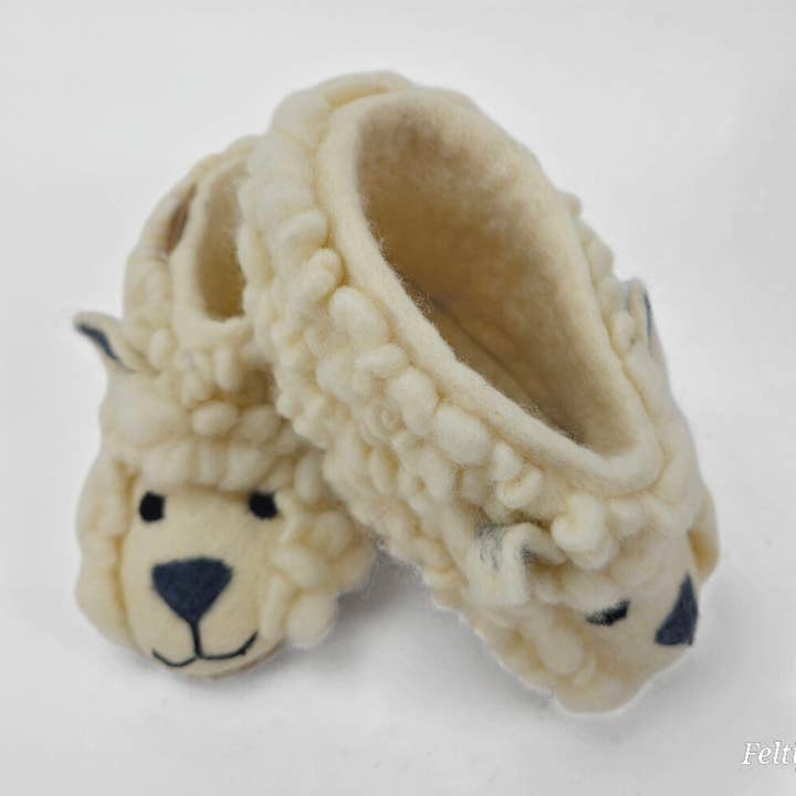 Filz-Babyschuhe „Bunnies“ Von Hand aus Wolle gefertigt für den Großhandel von Feltiful