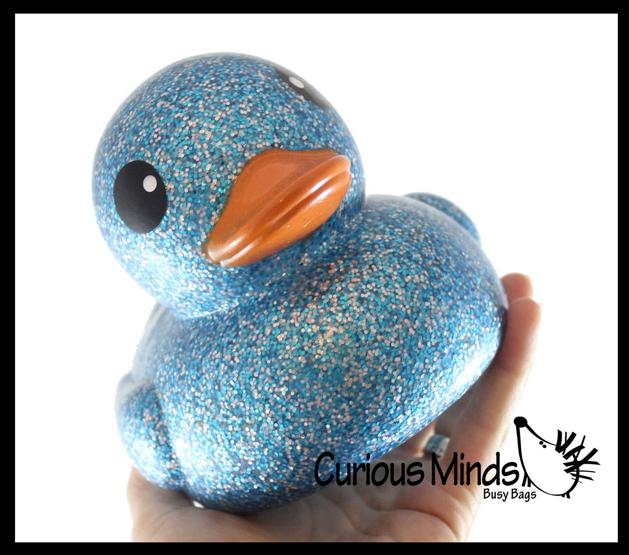 Curious Minds Toys - Wholesale Bath Toy - Baby - 1 Jumbo Glitter Rubber Ducks - Rubber Ducky Duckies - Cute N11