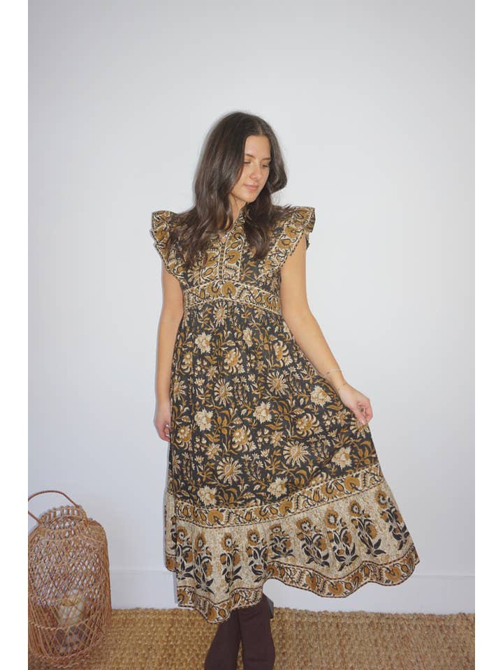 NIBI MTK - Wholesale Dress - Women's - Lennon Dress in Black Jacobean2