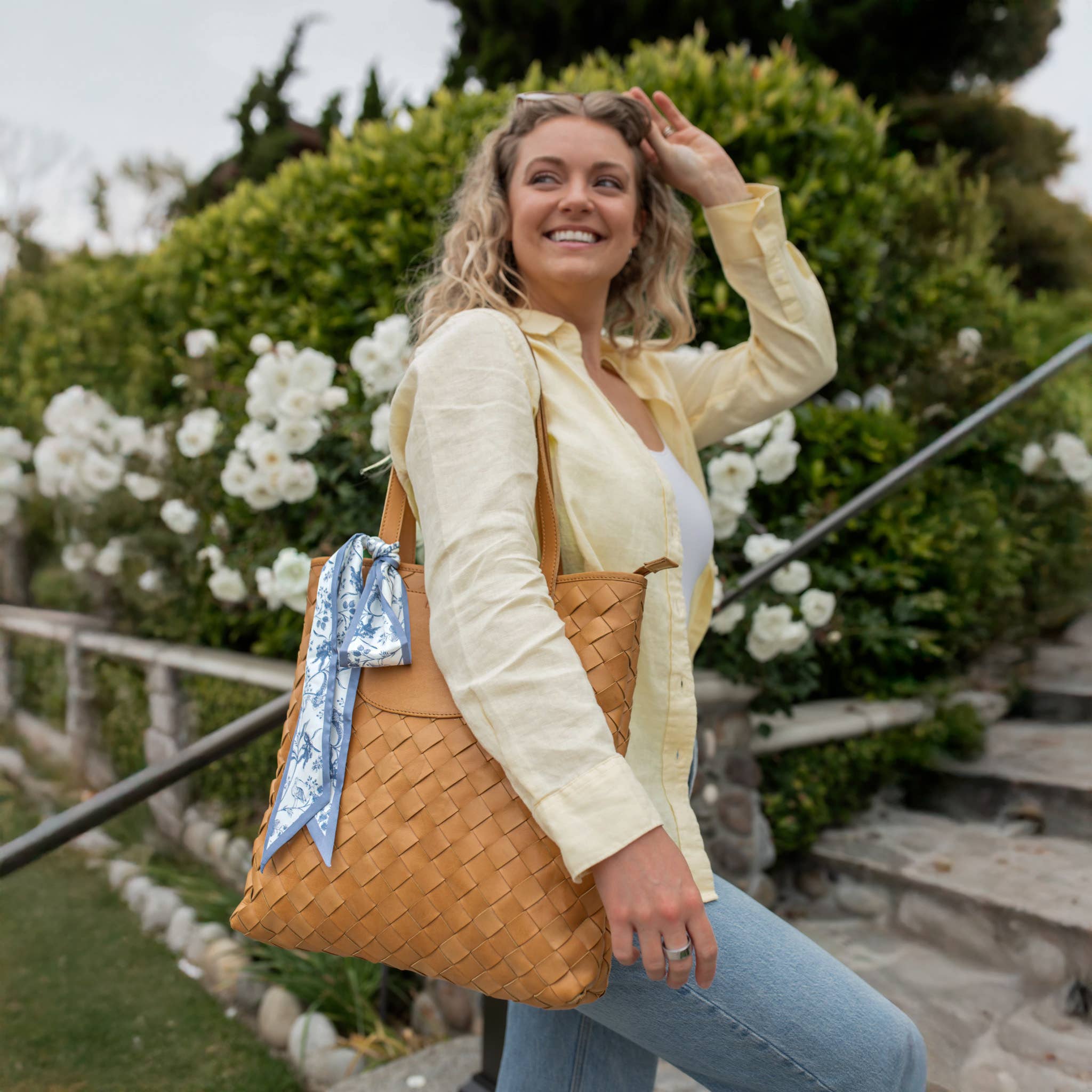 Elevate - Wholesale Tote Bag - Women's - Shirin Woven Leather Tote3