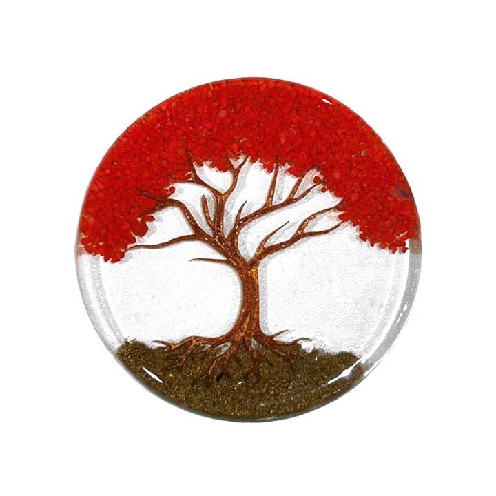 Pichincha - Wholesale Coasters - Tree of Life Round Acrylic Chip Stone Inlay Table Coaster7