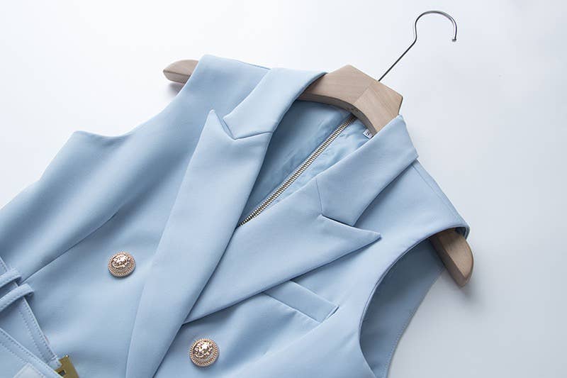 Productseeker - Wholesale Dress - Women's - DR008Y Fushcia Sleeveless Tie-Waist Suit Dress 29