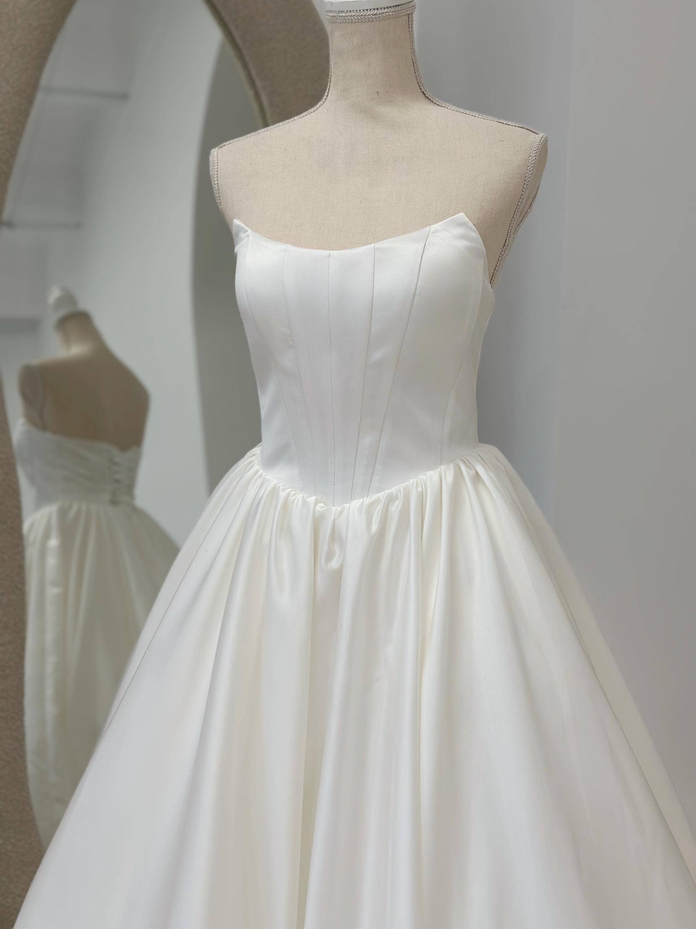 MB Blissful Gown - Wholesale Gown - Women's - Strapless Satin Ball Gown & Drop Waist Wedding Dresses 1