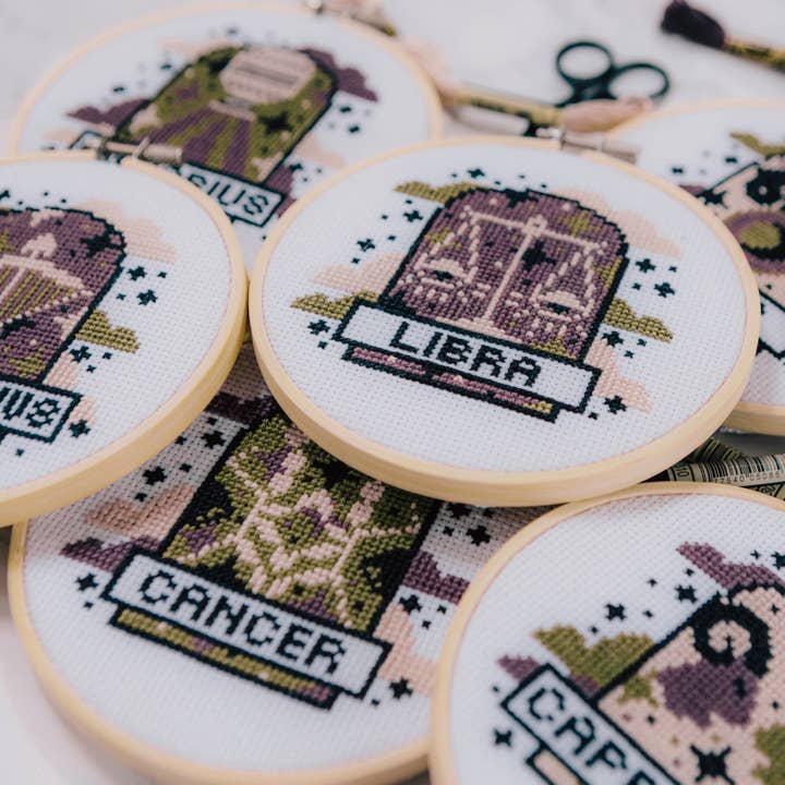 Innocent Bones - Wholesale Embroidery/Cross Stitch Supplies - 'Scorpio' Zodiac Star Sign Cross Stitch Kit