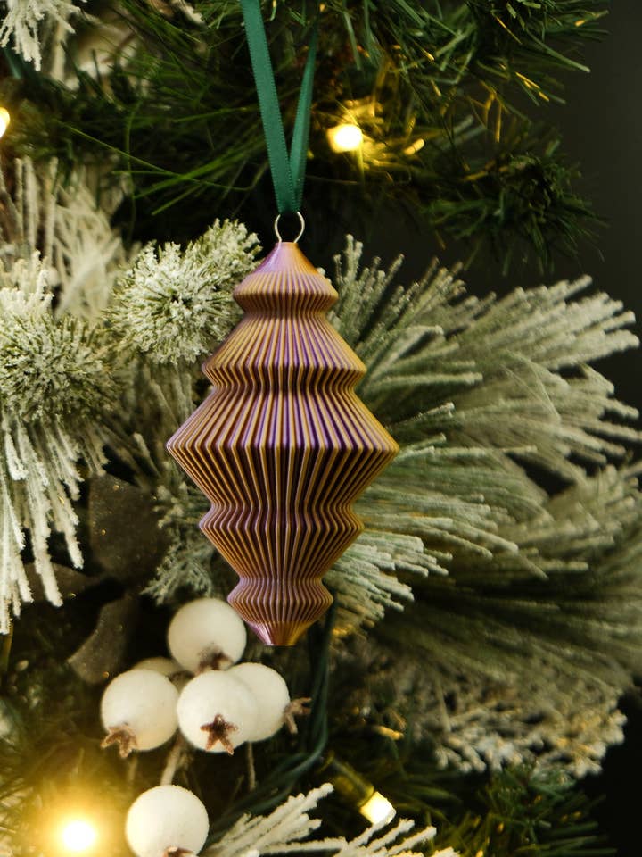 Christmas decoration - 3d printed tree ornament - NR-6 for wholesale by Du Vert Au Rouge Chez Soi